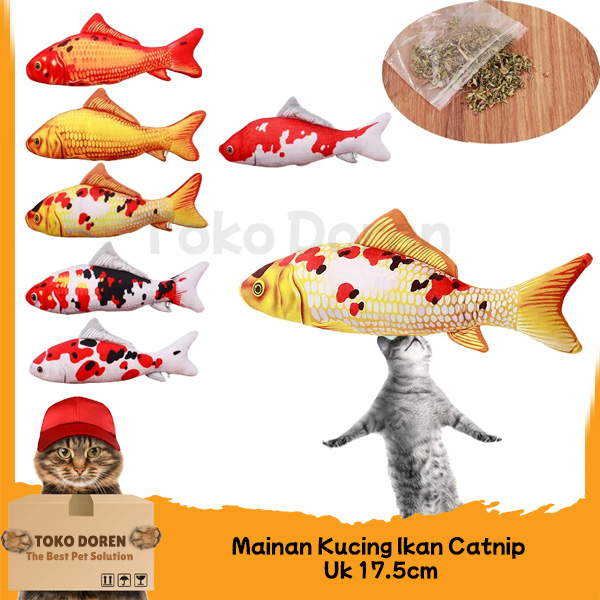 Jual Mainan Kucing Ikan Catnip Uk 17.5cm | Shopee Indonesia