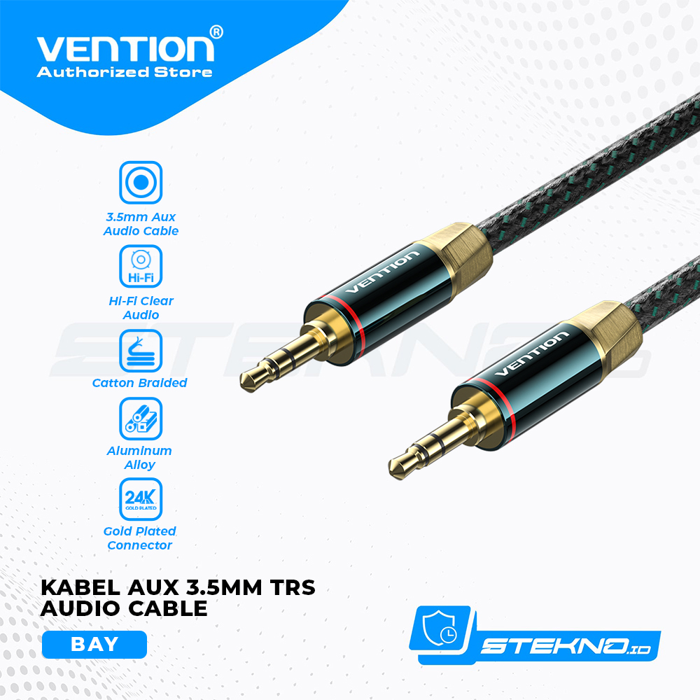 Jual Vention Kabel Aux Audio Trs Mm Male To Male Copper Pro Green