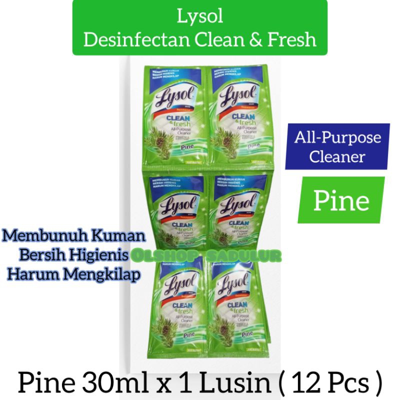 Jual Lysol Desinfectan Clean & Fresh Pine 30ml - ( Renceng 12 Pcs ...
