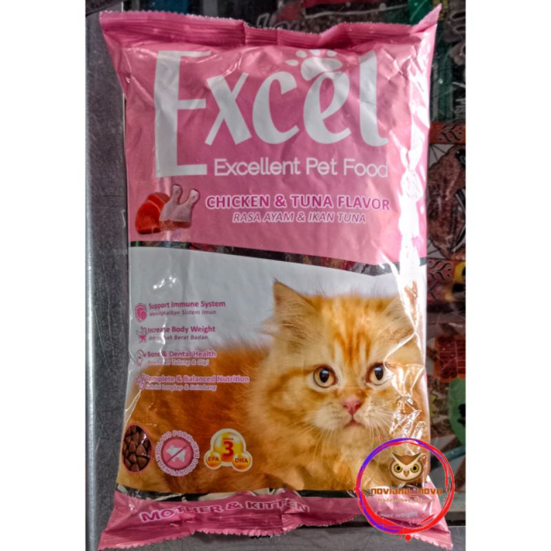 Jual EXCEL KITTEN & MOTHER SEGITIGA 500GR EXCELLENT PET FOOD CHICKEN ...
