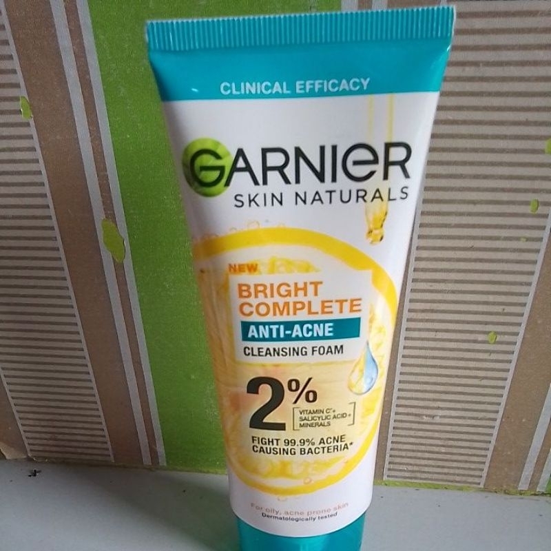 Jual Garnier Bright Complete 3in1 anti acne Facial Wash 100 ml