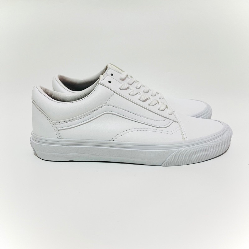Jual Vans Old Skool (Classic Tumble) True White Leather Shopee Indonesia
