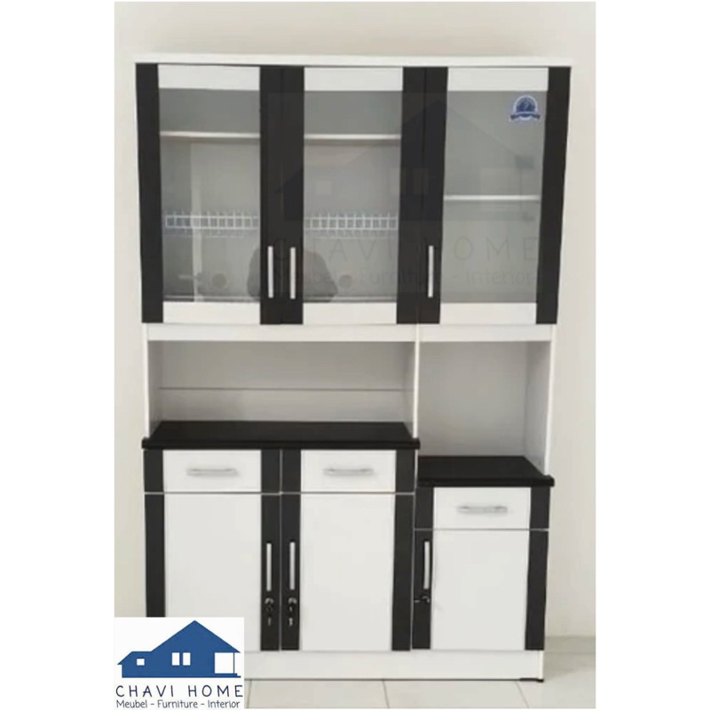 lemari sayur kitchen set rak dapur rak piring lemari dapur 3 pintu serbaguna termurah