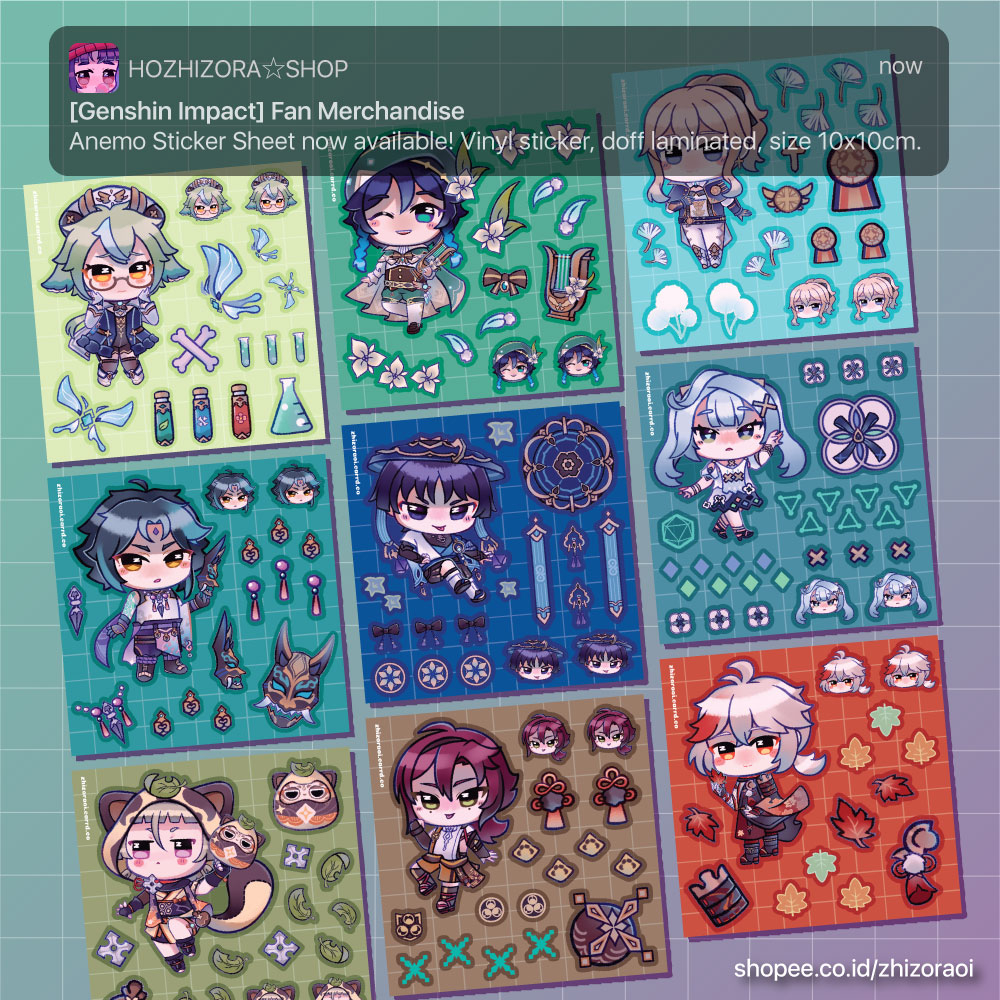 Jual GENSHIN IMPACT - ANEMO Kisscut Sticker Sheet | Shopee Indonesia