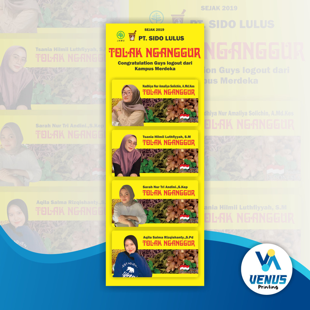 Jual Banner Sidang TOLAK ANGIN, Banner Wisuda TOLAK ANGIN, Standing Y