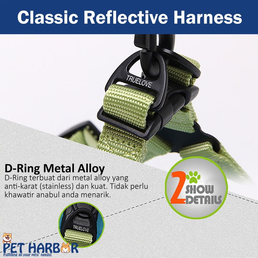 Jual Truelove Classic Reflective Harness / Dog harness / Rompi Anjing ...
