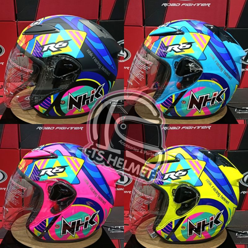 Jual Helm Nhk R6 Motif Pigment SE Half Face Original | Shopee Indonesia