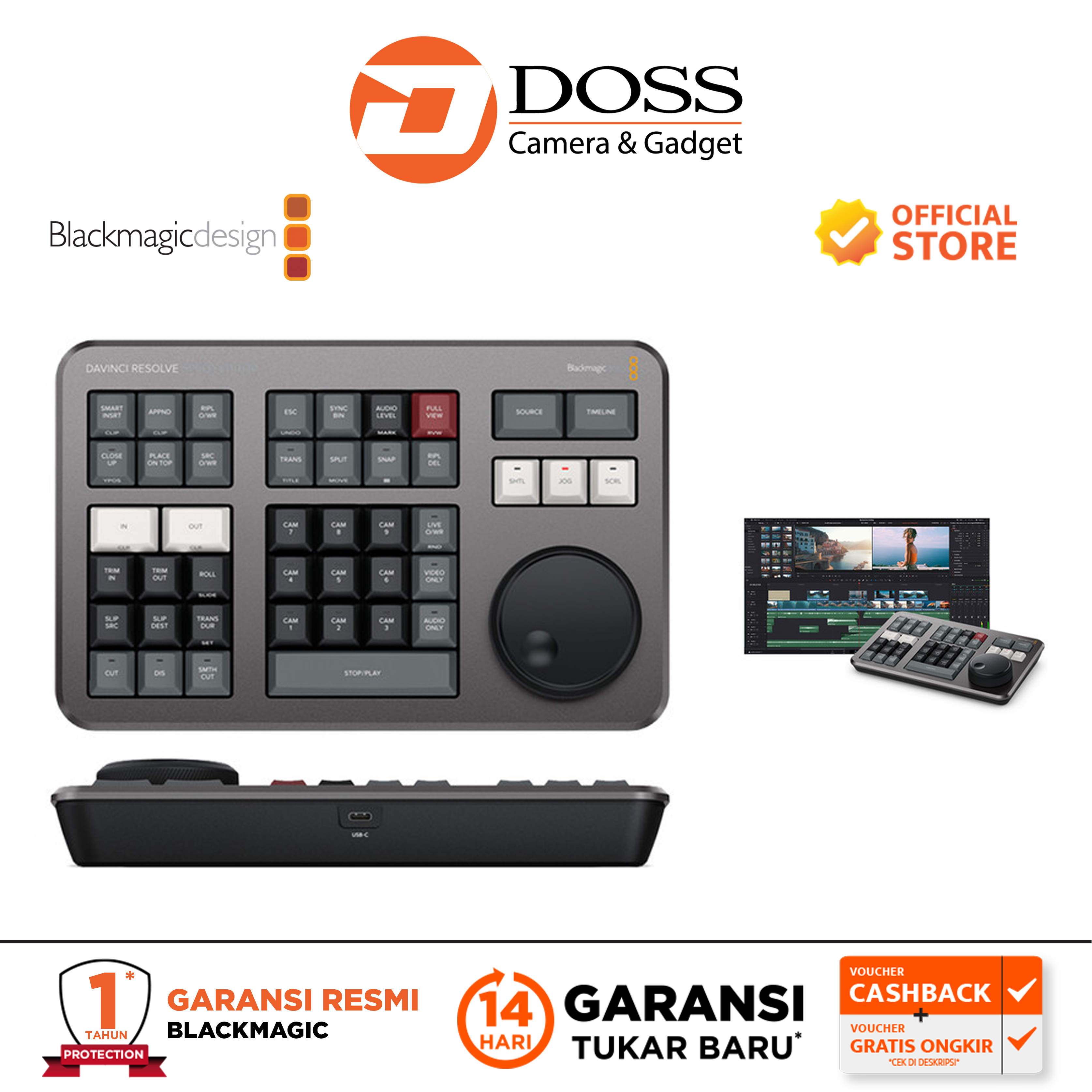 Jual Blackmagic Design DaVinci Resolve Speed Editor Free DaVinci ...