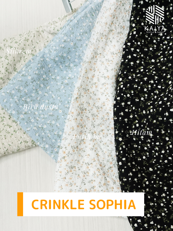 Jual Bahan Kain Crinkle Kringkle Kringkel Motif Sophia KAIYA Textile ...