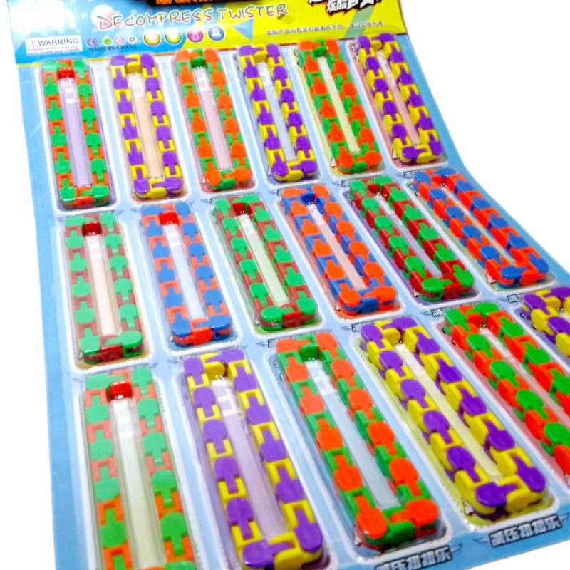 Jual 10 PC MAINAN EDUKASI RUBIK ULAR RANTAI BENTUK KOTAK / RUBIK ULAR ...