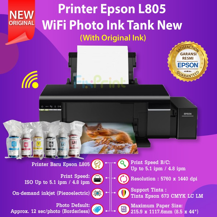 Jual Printer Epson L805 L 805 Ink Tank System Pabrik Wireless Print 6 Warna Shopee Indonesia 4698