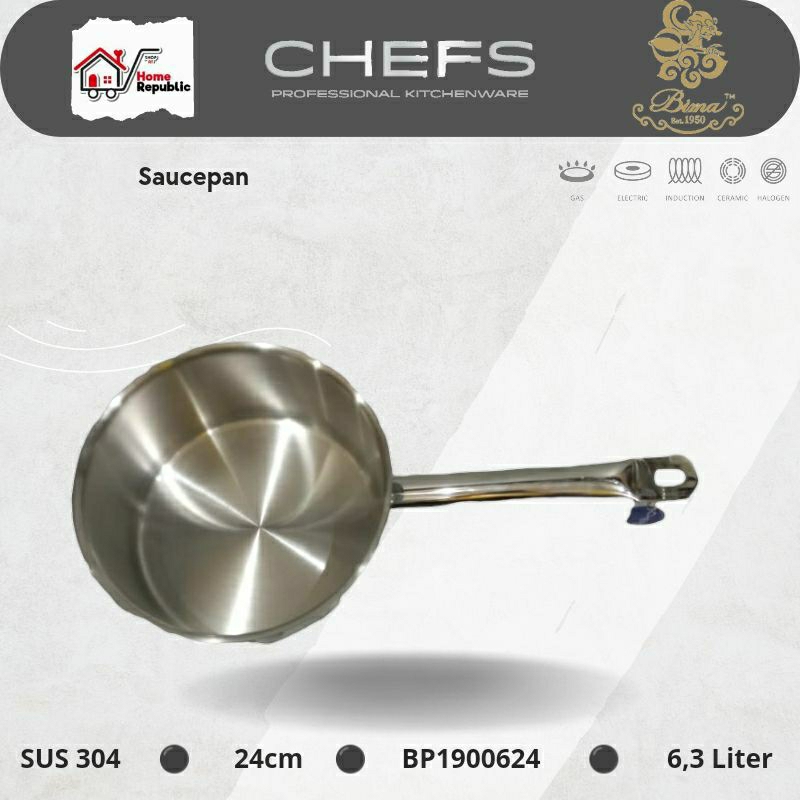 Jual Bima Chefs Sauce Pan 24cm 3-Ply Sus 304 Panci Rebus Mpasi Baby ...