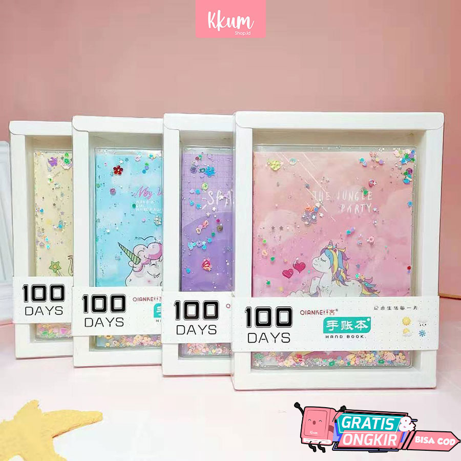 Jual A6 Notebook glitter/ Buku catatan diary jurnal/ Buku tulis