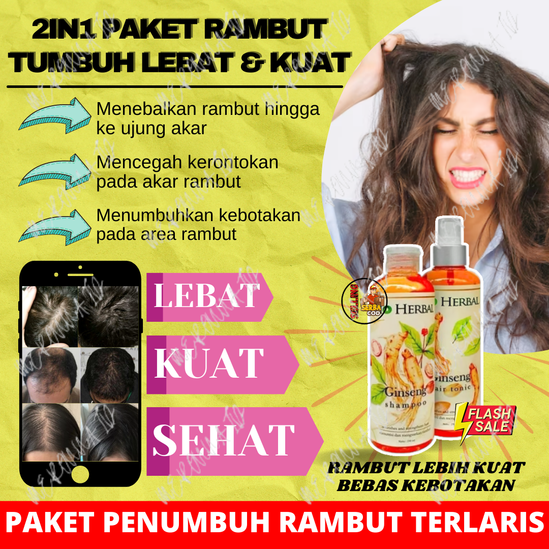Jual PAKET 2 IN 1 RAMBUT RONTOK PENUMBUH RAMBUT PENGUAT RAMBUT
