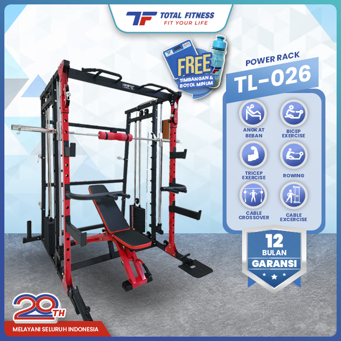 Jual TOTAL FITNESS Power Rack + Beban Alat Angkat Beban TL-026 | Shopee ...