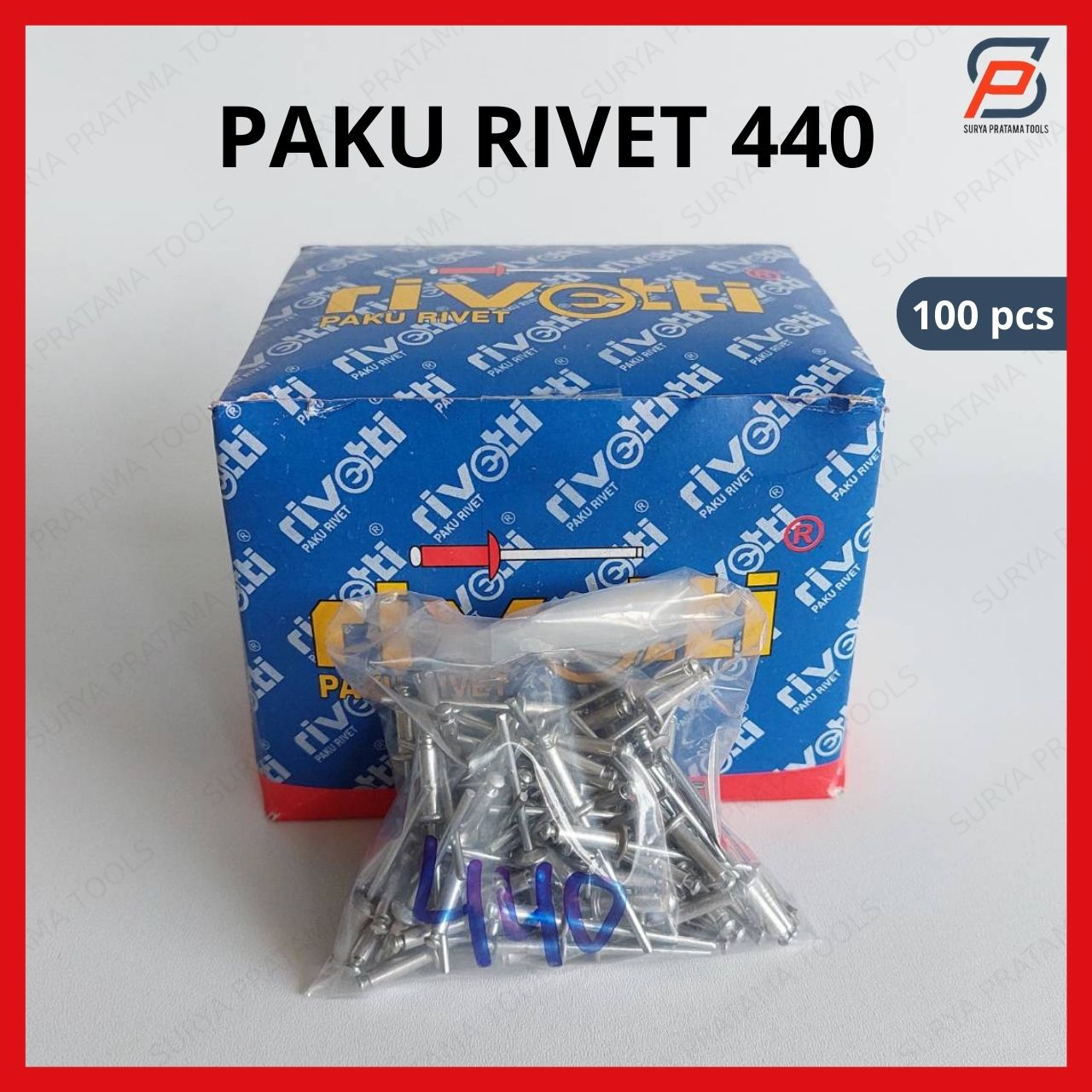 Jual Paku Rivet 440 Isi 100 Pcs Ukuran 3,2mm x 11mm | Shopee Indonesia