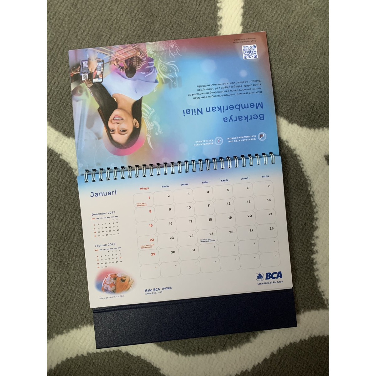 Jual READY kalender meja bank bca 2023 prioritas kalender meja gantung dinding spiral kalender 