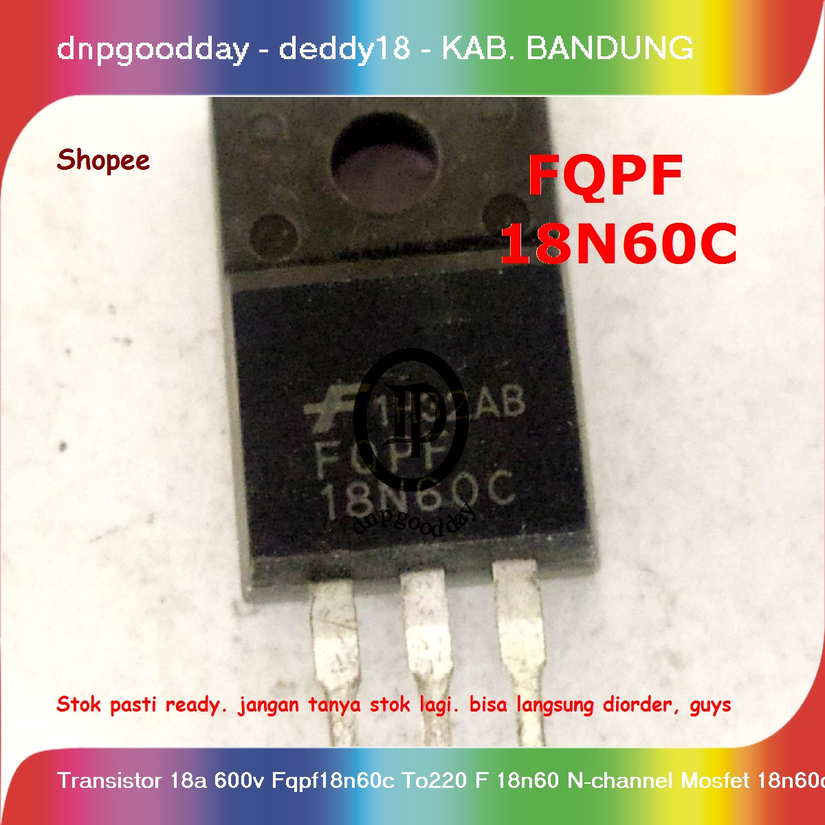 Jual Transistor 18a 600v Fqpf18n60c To220 F 18n60 Nchannel Mosfet