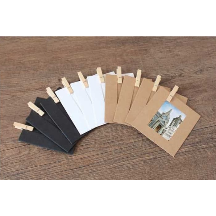 Jual Paper Frame Polaroid Foto Gantung + Wooden Clip Jepit Kayu + Tali ...
