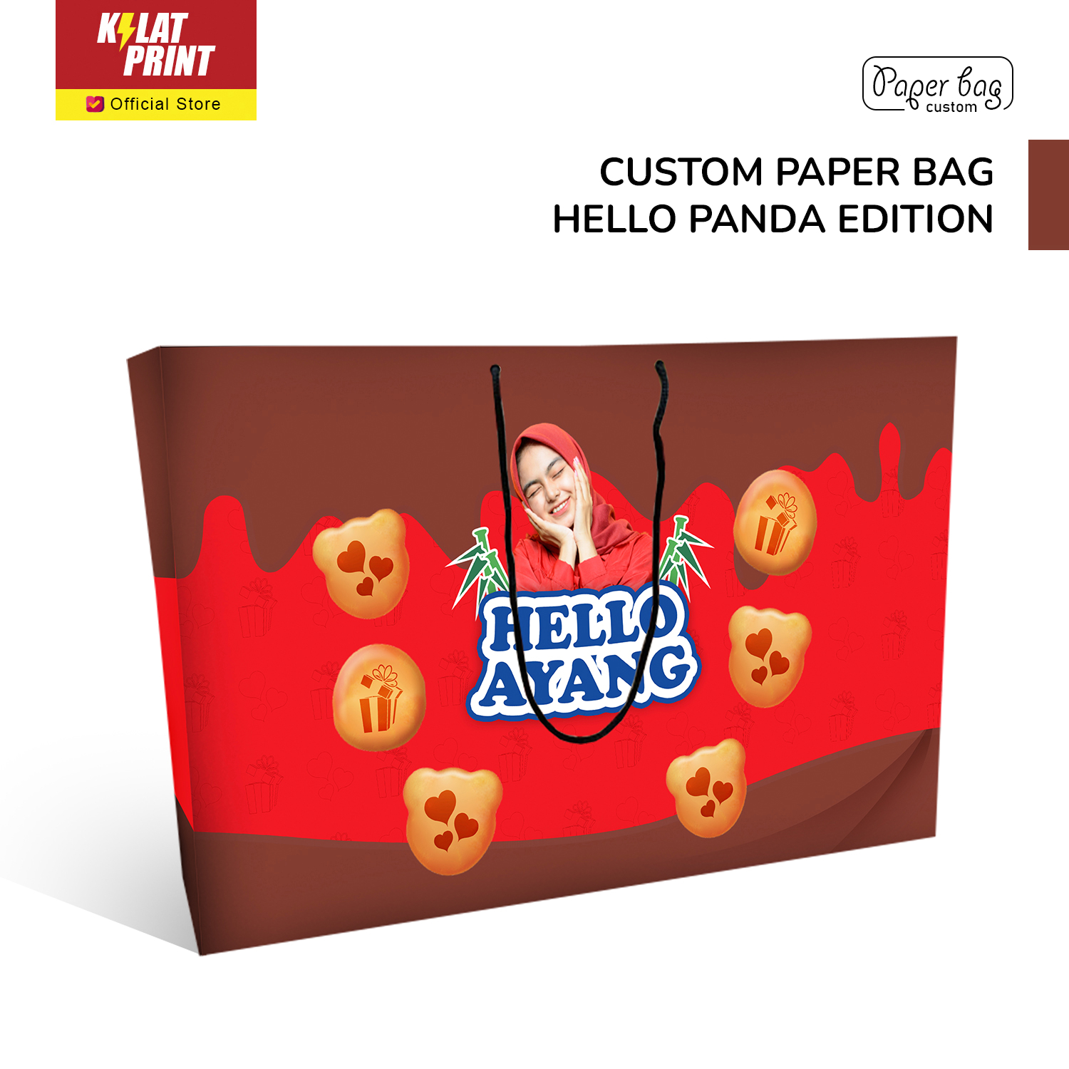Jual Paper Bag Kado Custom Muka Foto Ala Hello Panda Edition | Shopee ...