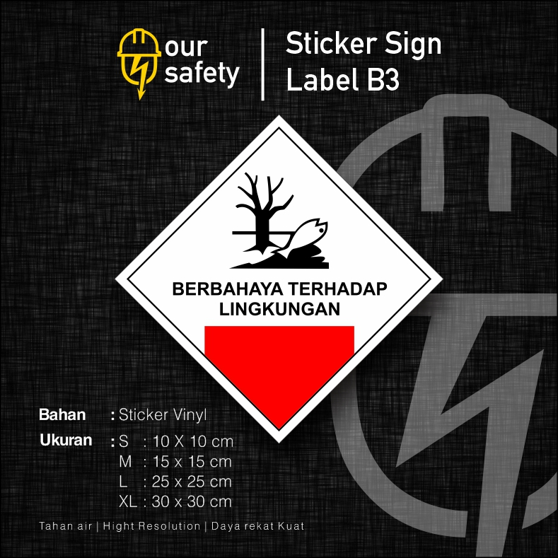 Jual Sticker Simbol Label Limbah B3 - Berbahaya Terhadap Lingkungan ...