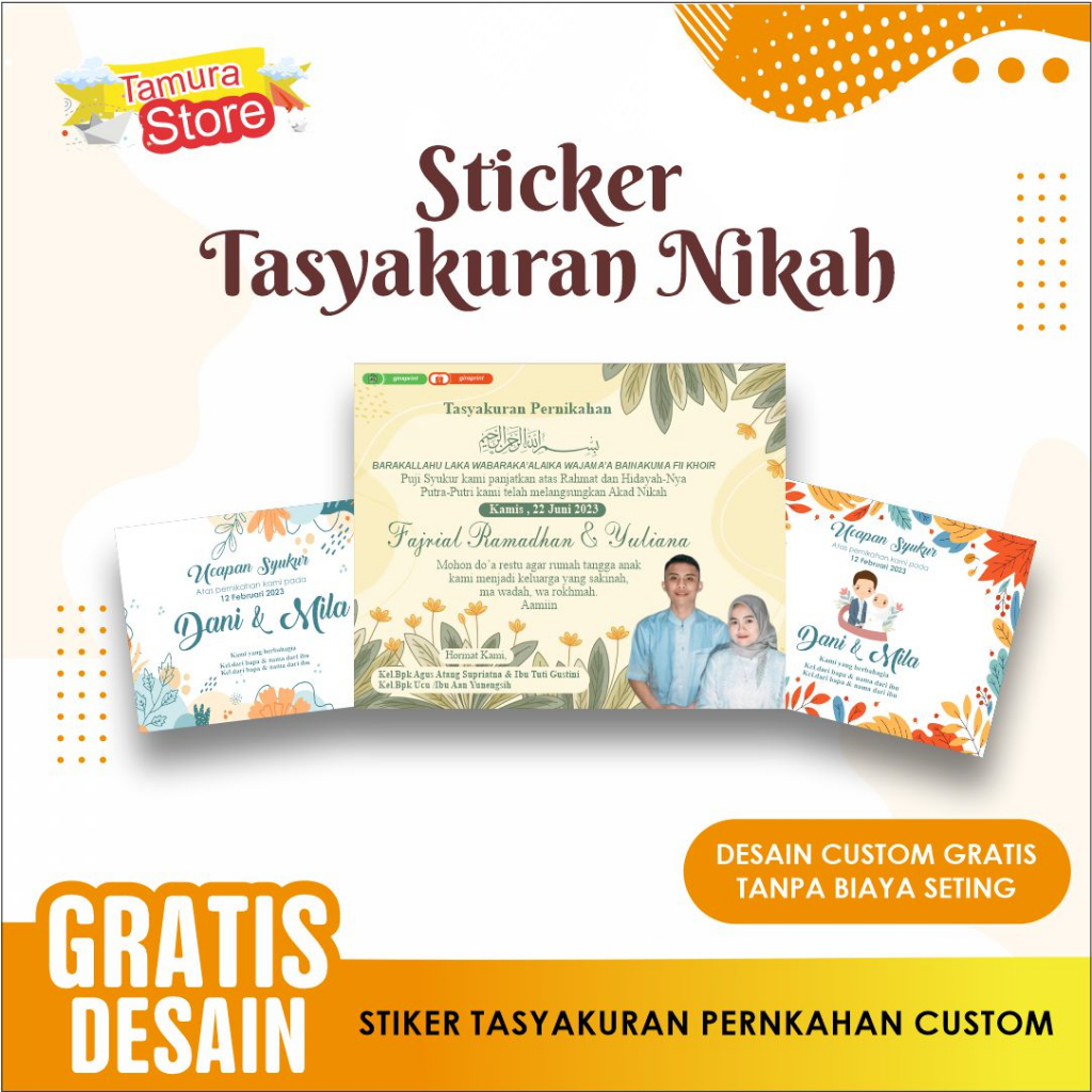 Jual STIKER SYUKURAN NIKAH STIKER TASYAKURAN NIKAHAN CUSTOM | Shopee ...