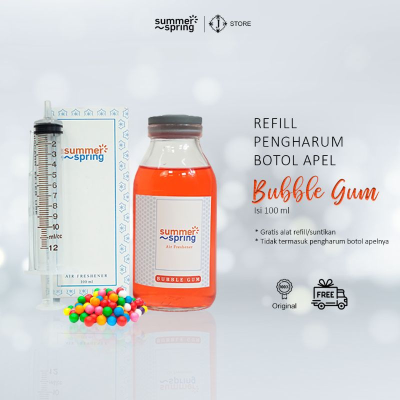 Jual Refill Pengharum Botol Apel Bubble Gum 100ml Parfum Pewangi