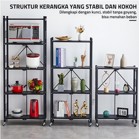 Jual Shenar Folding Cabinet Rak Dapur Lipat Rak Penyimpanan Serbaguna