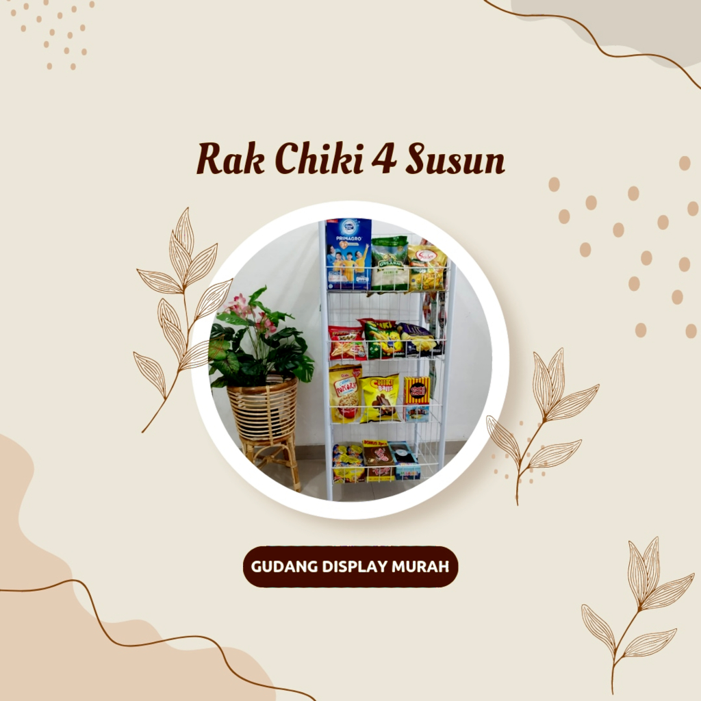 Jual Rak Display Jaring Chiki 4 Susun Original minimalis modern unik