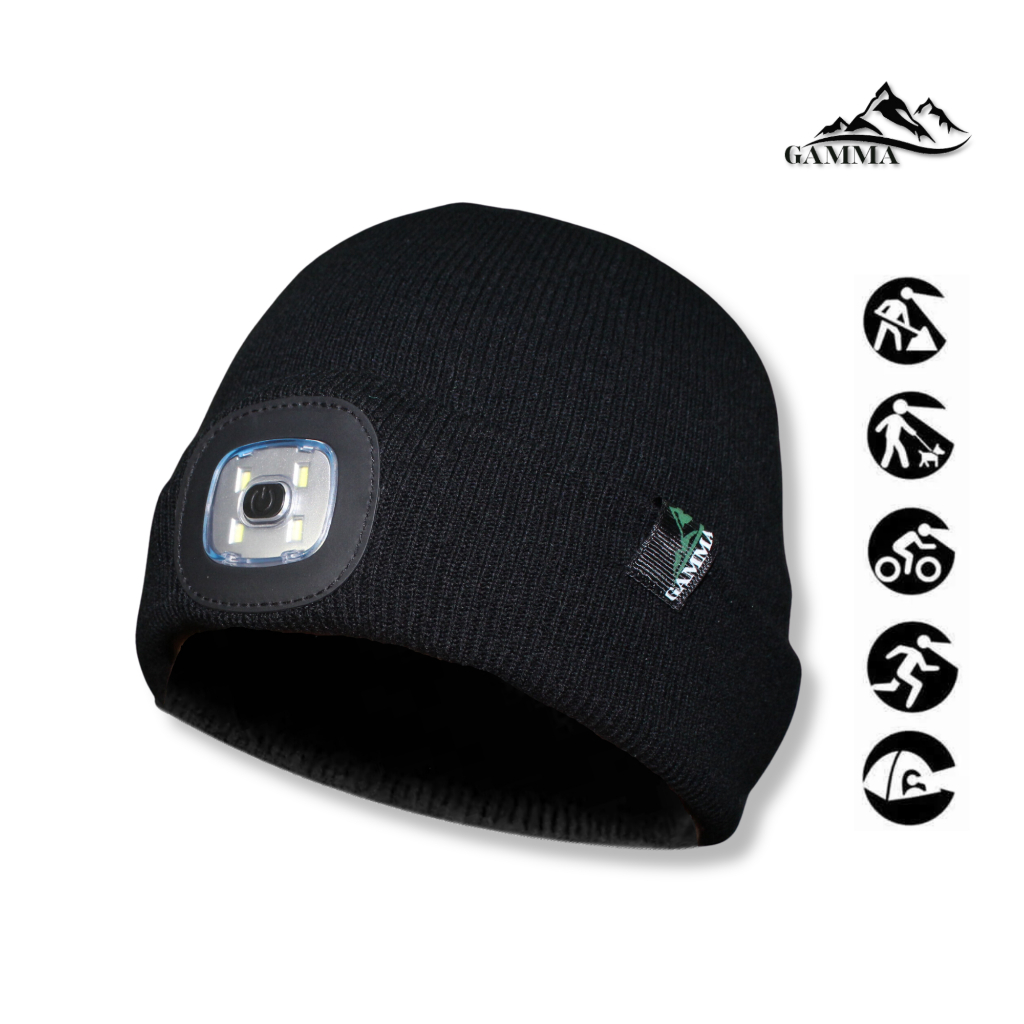 Jual Gamma LED Beanie Hat / Topi Kupluk dengan Lampu LED (Hitam ...