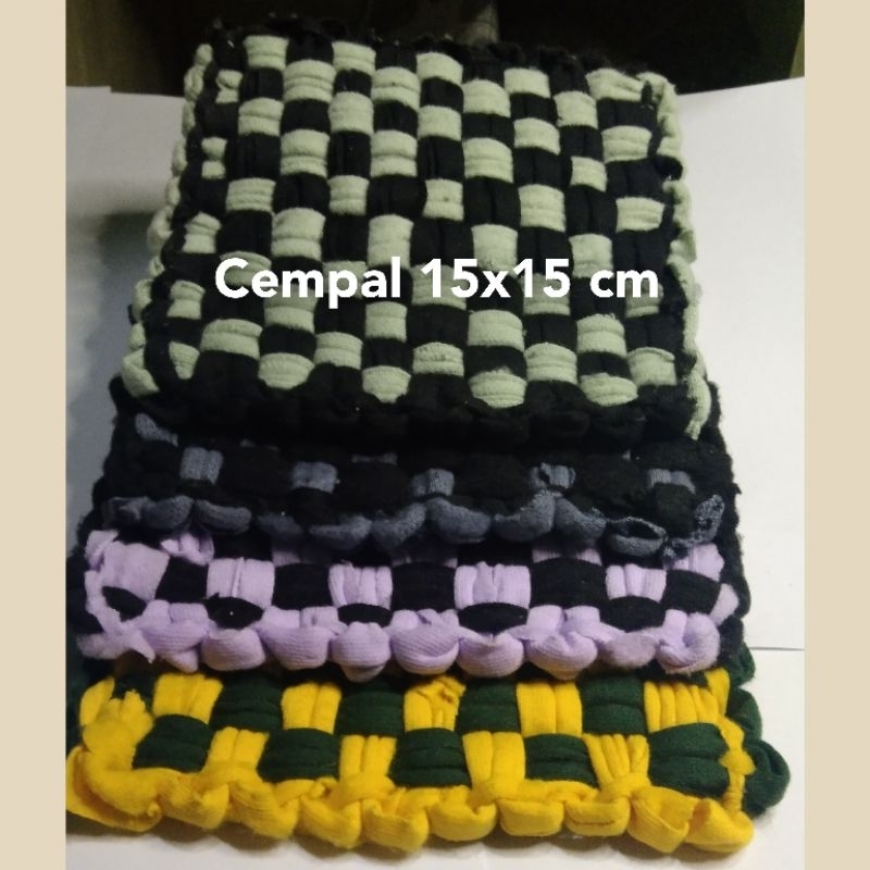 Jual CEMPAL ANTI PANAS ANYAMAN ANYAM RAJUT TEBAL KOTAK TENUN KAIN LAP ...