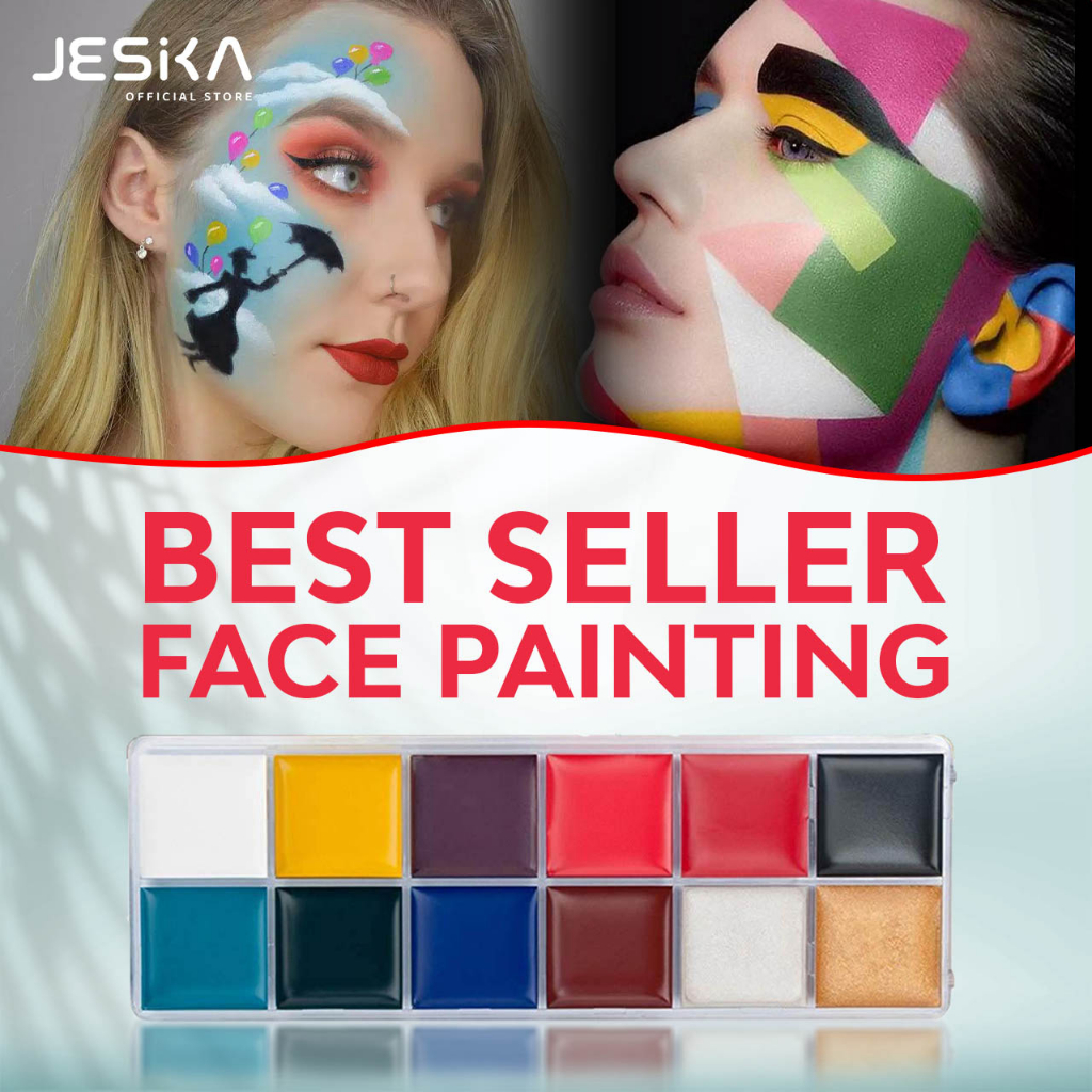 Jual Face body painting wajah oil based rainbow warna merah putih