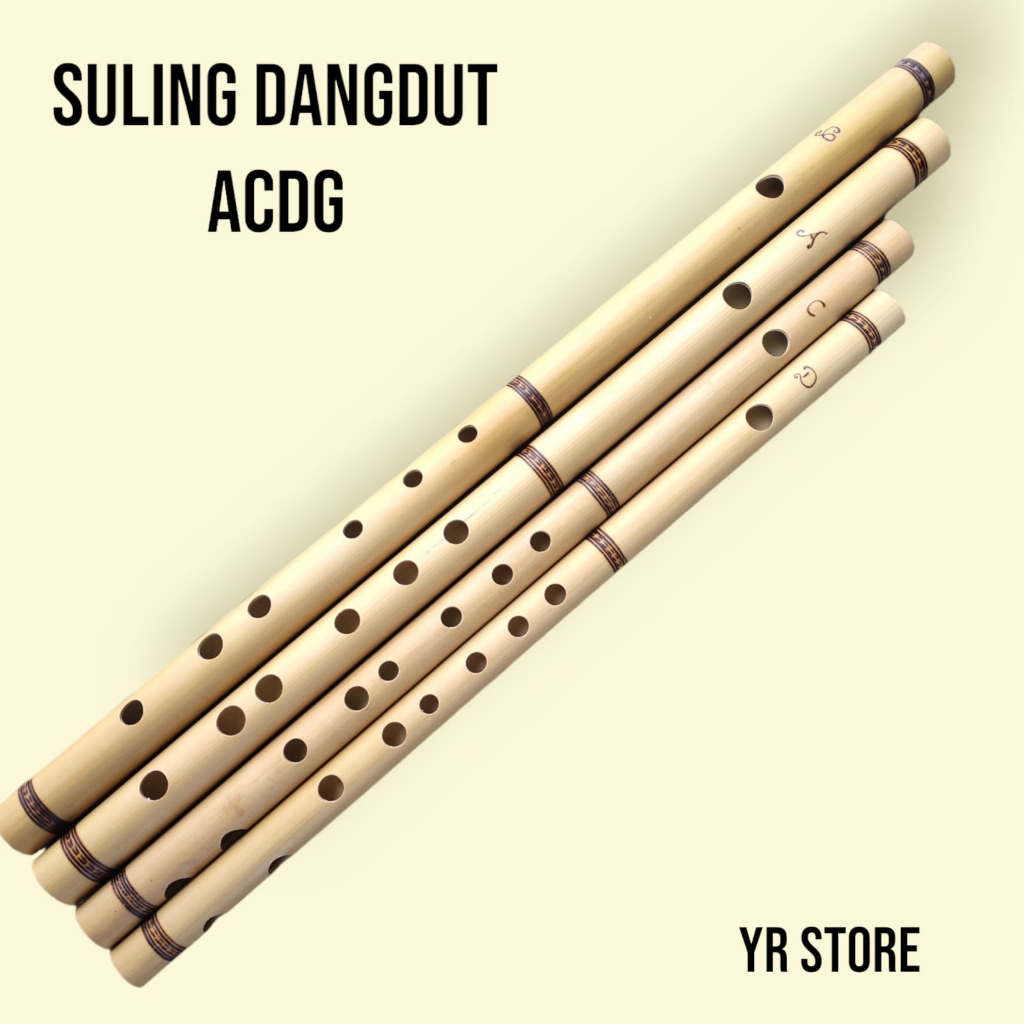 Jual alat musik Suling bambu tradisional dangdut 1 set nada a c d g