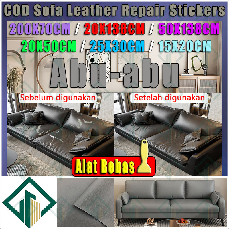 Jual 【Sticker Kulit Sofa Tersedia grosir】COD Abu-abu 70CM*200CM Lem ...