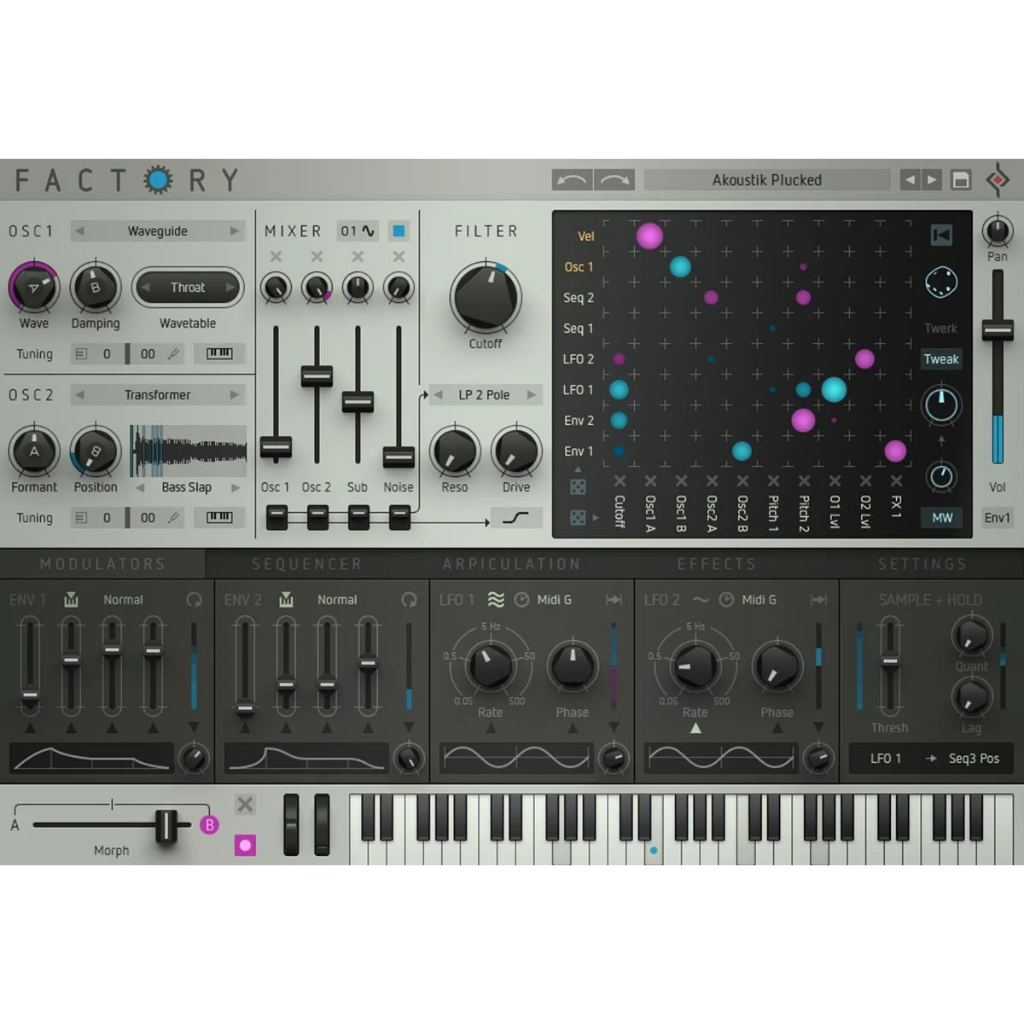 Jual Sugar Bytes Factory v1 VST Plugin 2 oscillators are the tonal ore ...