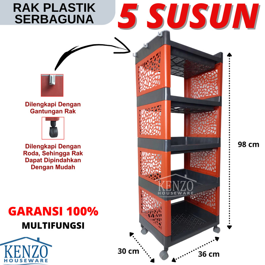 Jual Rak Serbaguna 4 5 Susun Plastik Besar Rak Susun Plastik Roda Awet ...