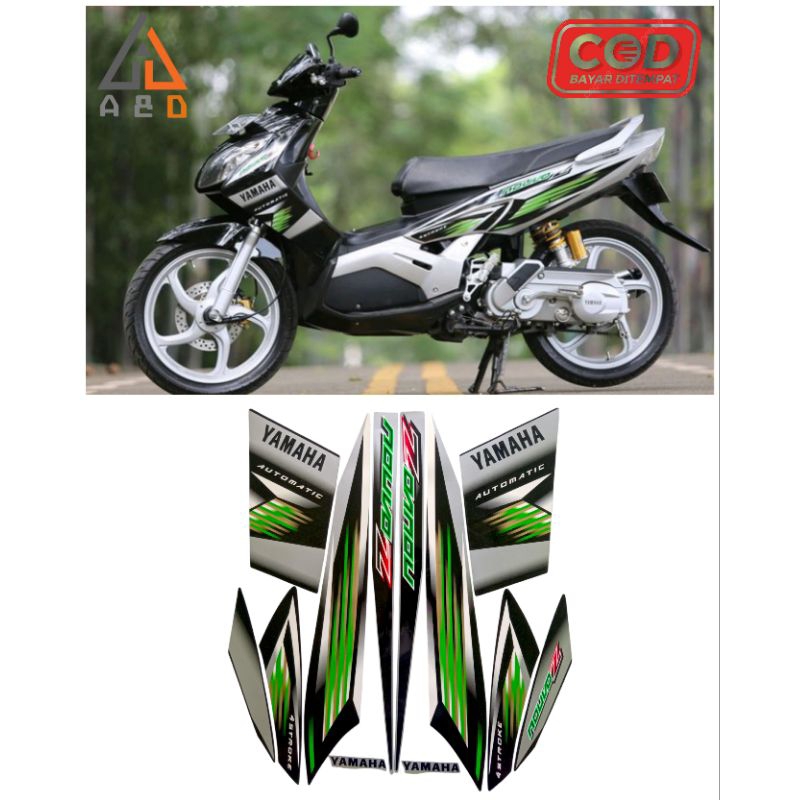 Jual Stiker Striping Lis Les Body Motor Yamaha Nouvo Z 2005 Hitam Hijau