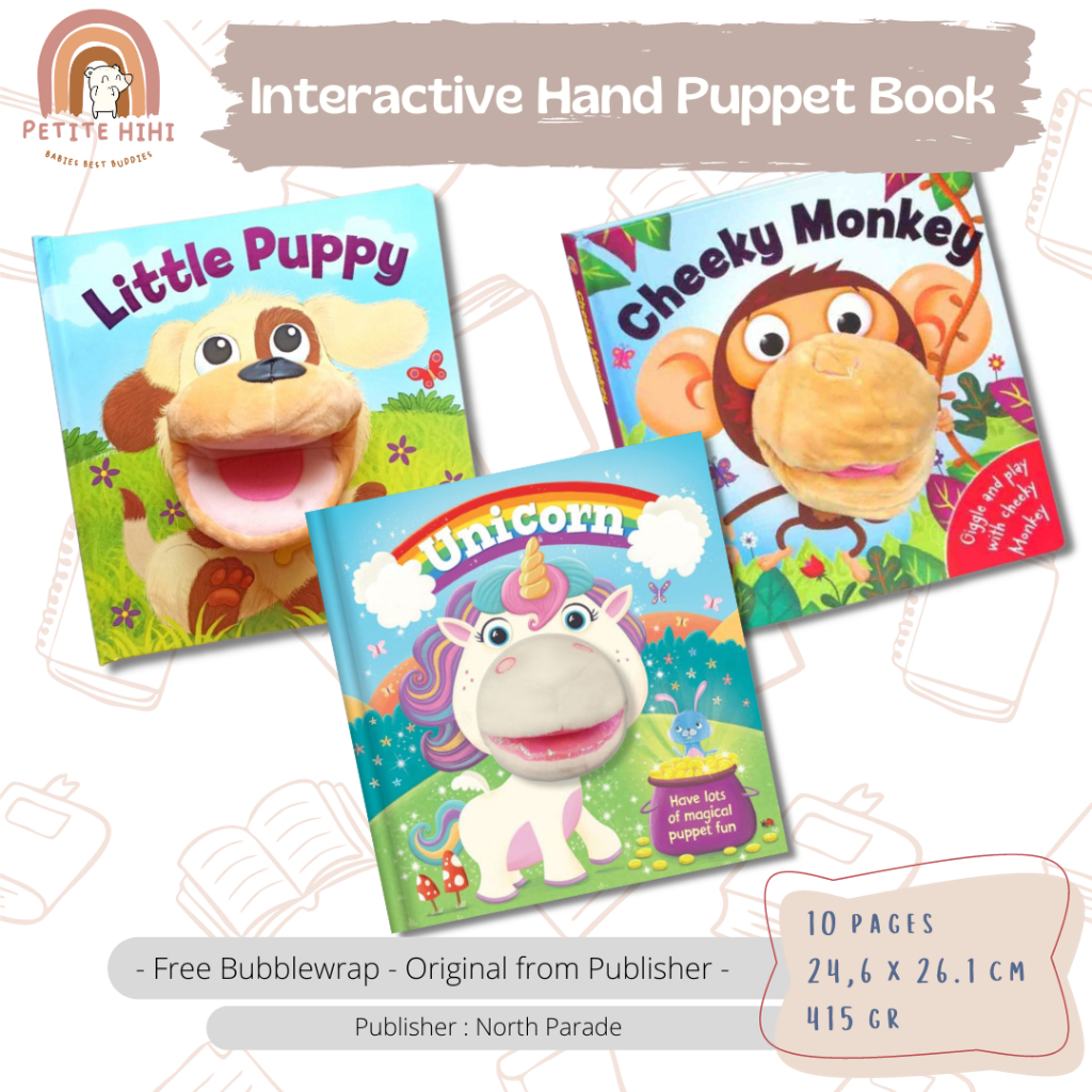 Jual BBW Hand Puppet Board Book, Buku Boneka Tangan Stimulasi Anak Little Puppy Cheeky