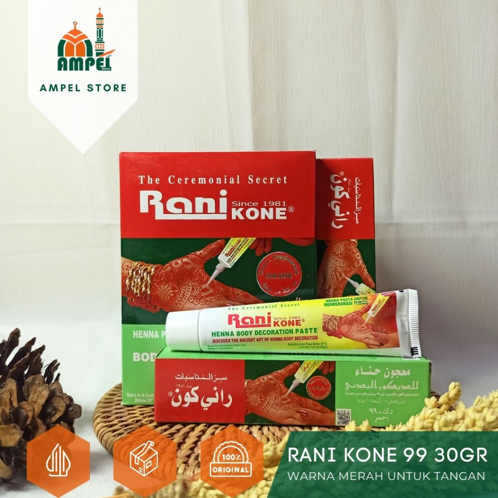 Jual Heena/Henna Herbal Rani Kone RK 99 30gr RED Premium Warna Merah ...