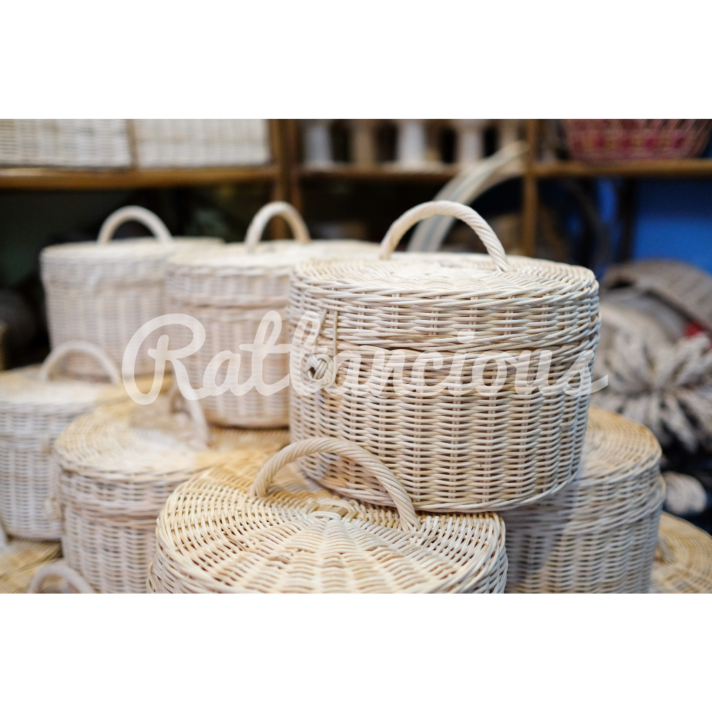 Jual Keranjang Rotan Bulat D22x14 cm Natural | Shopee Indonesia