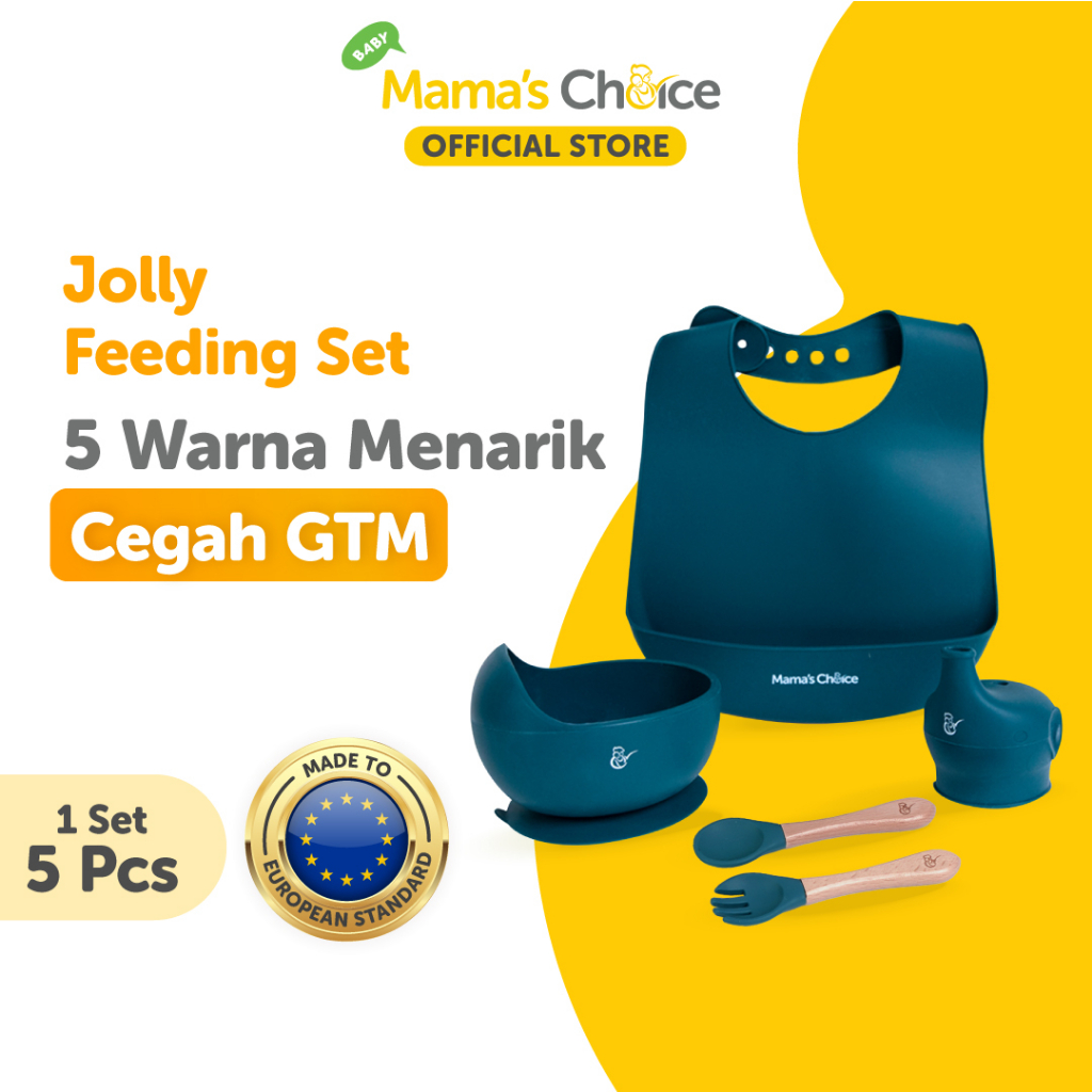 Jual Alat Makan Bayi Jolly Feeding Set Silicone Mama's Choice Set