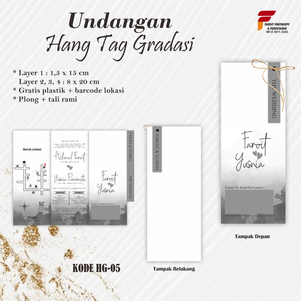 Jual Undangan Pernikahan Hangtag Gradasi Kode HGD Murah Meriah Simple ...
