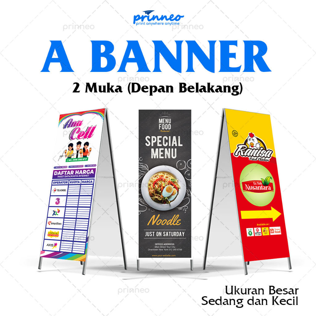 Jual A BANNER, STAND/STANDING BANNER SEGITIGA, GRATIS DESAIN | Shopee ...