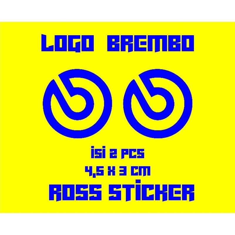 Jual cutting sticker logo brembo isi 2pcs, sticker variasi motor mobil  termurah
