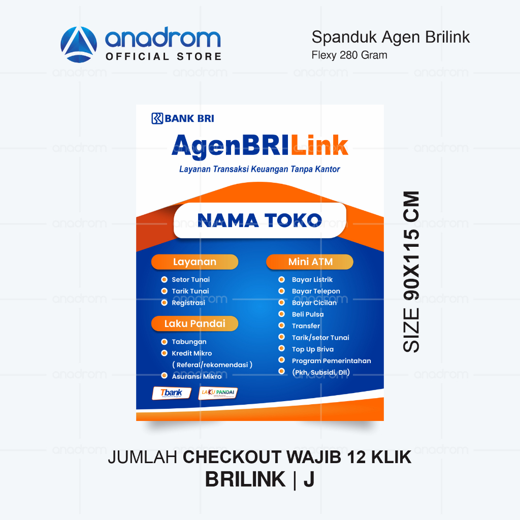 Jual Spanduk Atribut Wajib Agen Brilink Banner Agen Brilink Anadrom Shopee Indonesia