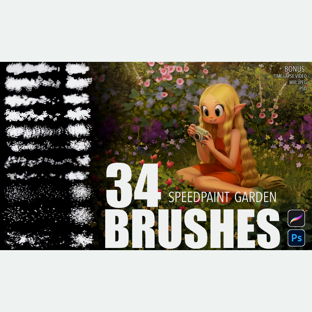 Jual Procreate Brush Garden Brushes for Speedpaint Procreate