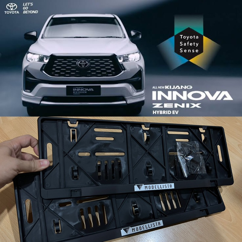 Jual Modellista Toyota Innova zenix Cover plat nomor indonesia | Shopee ...