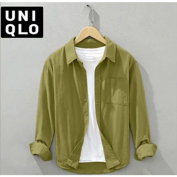 Kemeja Overshirt Pria Polos Lengan Panjang Slim Fit Casual Premium
