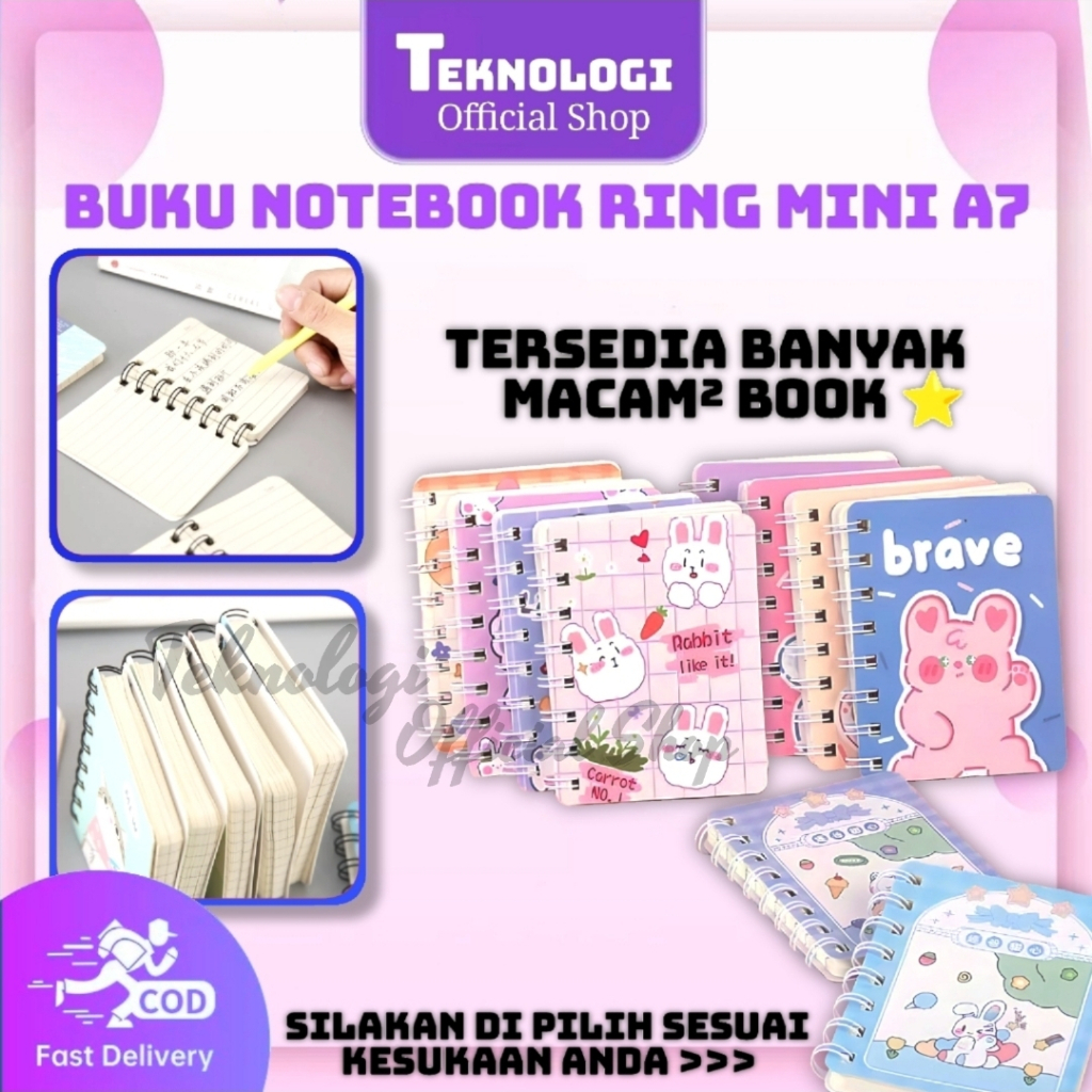 Jual Buku Mini A7 Notebook Ring Motif Spiral Mini A7 /Buku Catatan Mini ...