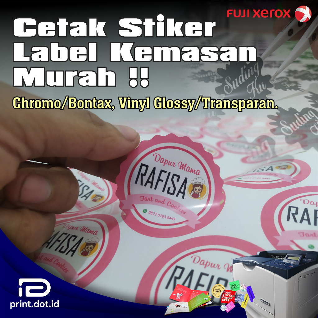 Jual Cetak Stiker Label Makanan Logo Kemasan Produk Custom Shopee